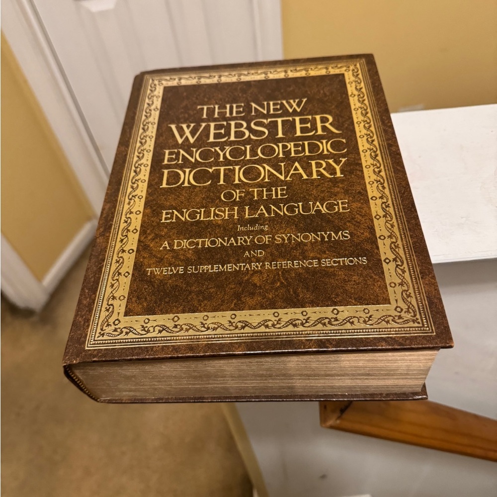 Webster Encyclopedic Dictionary with Gold Details